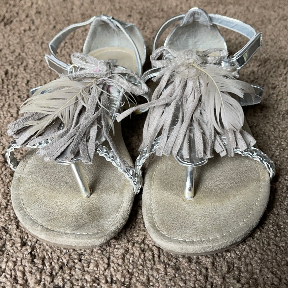 Girls Bongo silver sandals